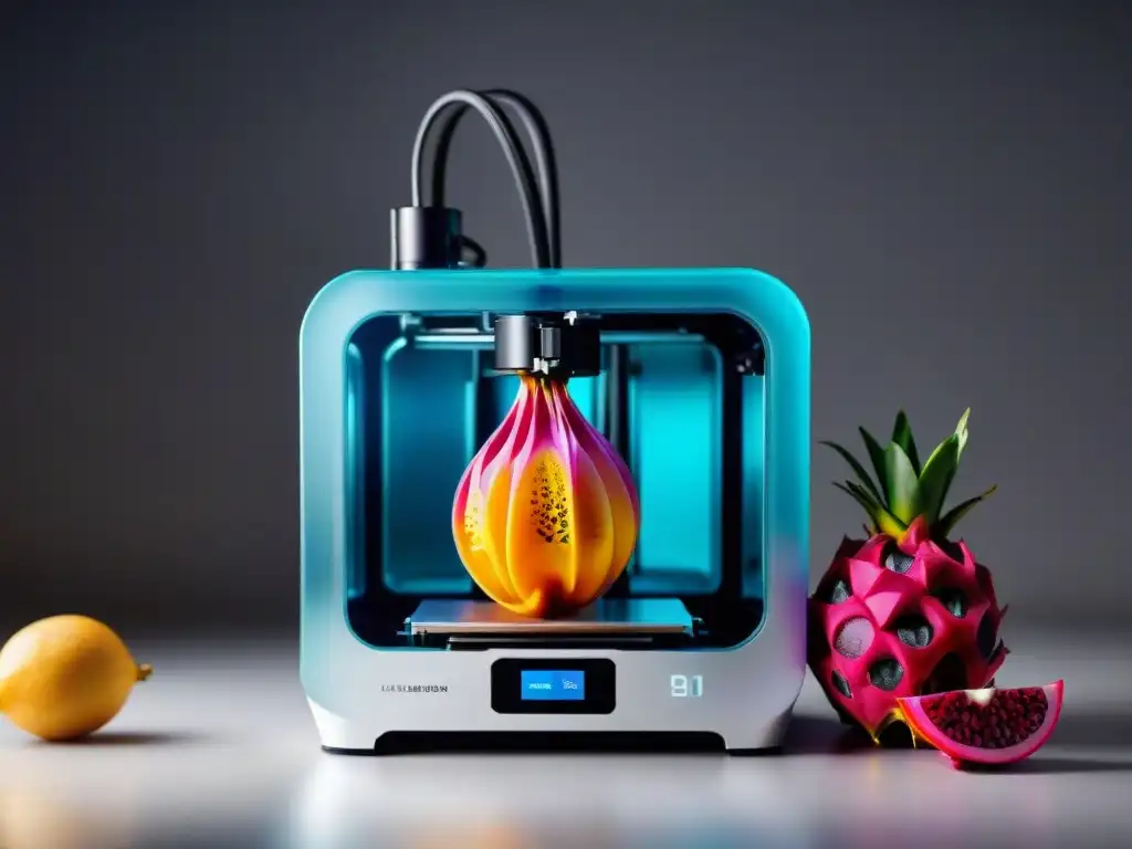 Una impresionante impresora 3D fusionando ingredientes exóticos como pitahaya y lichi