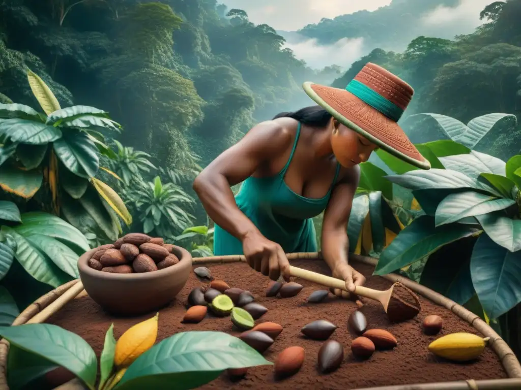 Un impresionante retrato de la historia del chocolate gourmet: mayas cosechando cacao en la exuberante selva