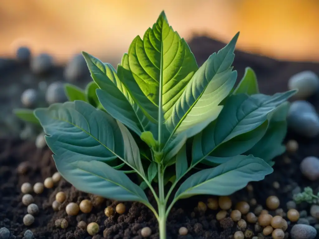 Un jardín de hierbas mediterráneas gourmet, con basil, romero, tomillo y orégano, bañado por la cálida luz del sol mediterráneo