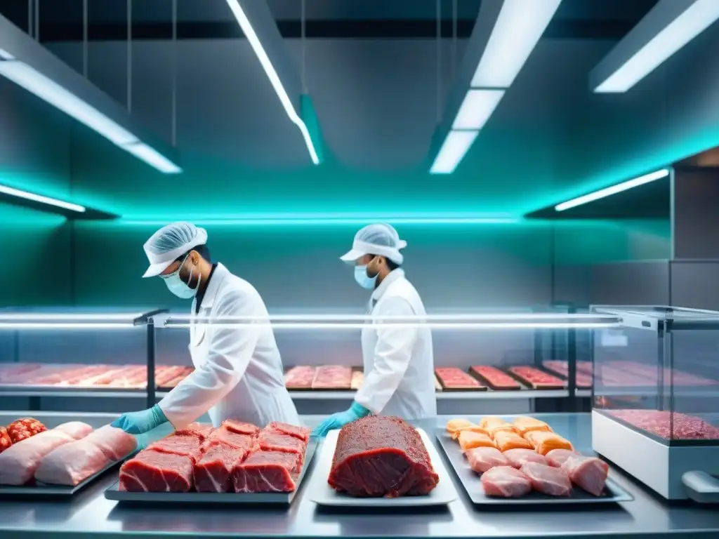 Un laboratorio de carne del mañana sostenible, con tecnología avanzada y naturaleza integrada