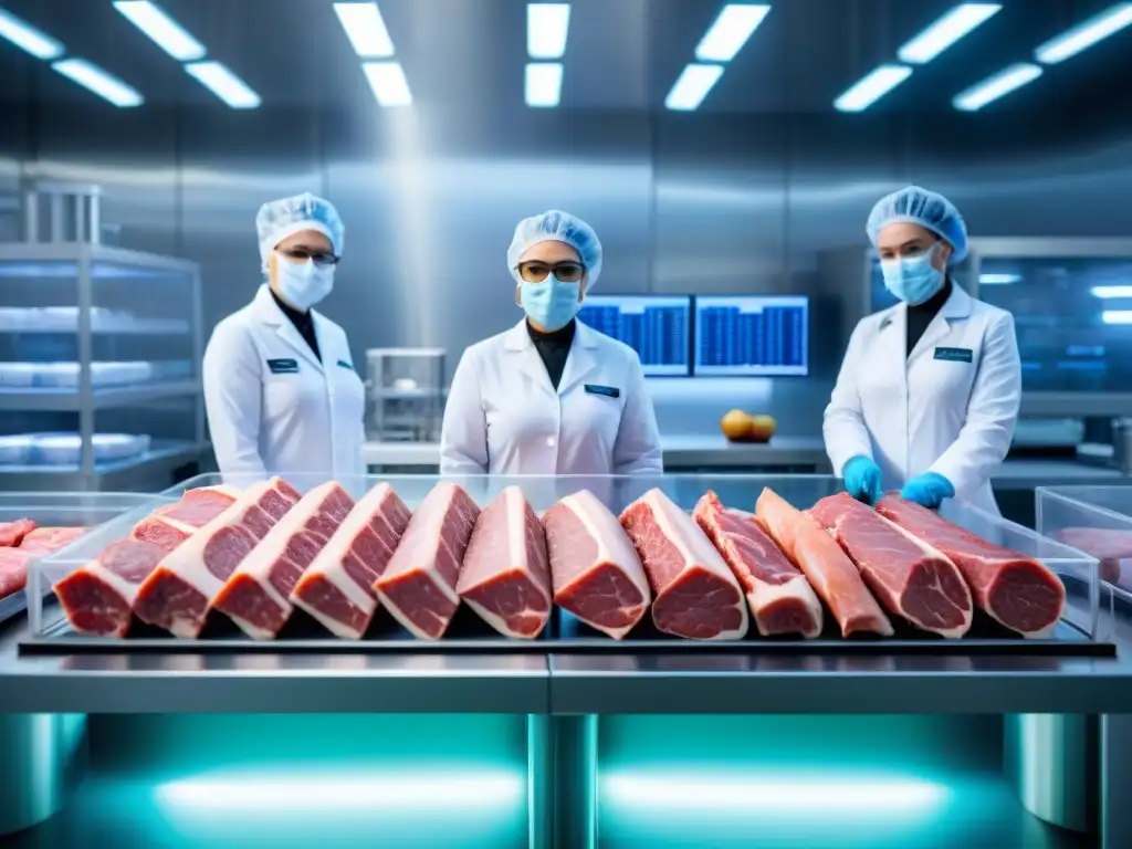 Un laboratorio futurista y sostenible donde se crea la carne del mañana con tecnología avanzada