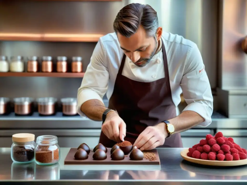 Un maestro chocolatero artesanal crea sabores únicos en una cocina rústica llena de detalles