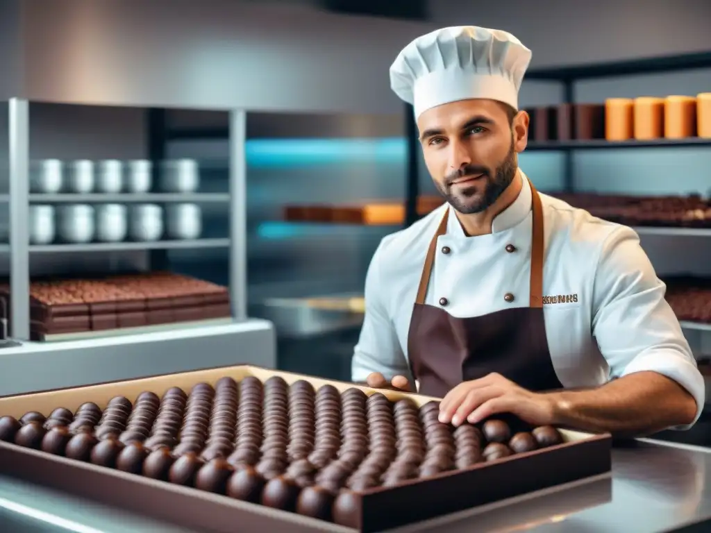 Un maestro chocolatero crea con precisión filosofía detrás cajas chocolates premium