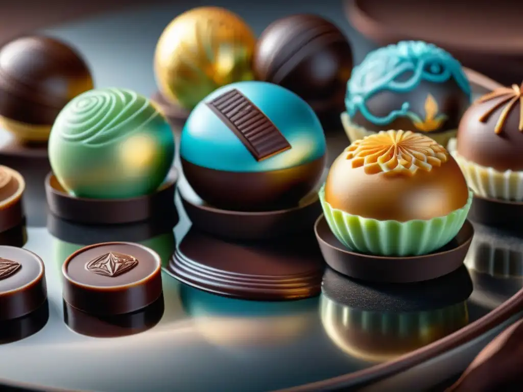 Un maestro chocolatero aplica técnicas vanguardia en deliciosos bombones de chocolate gourmet