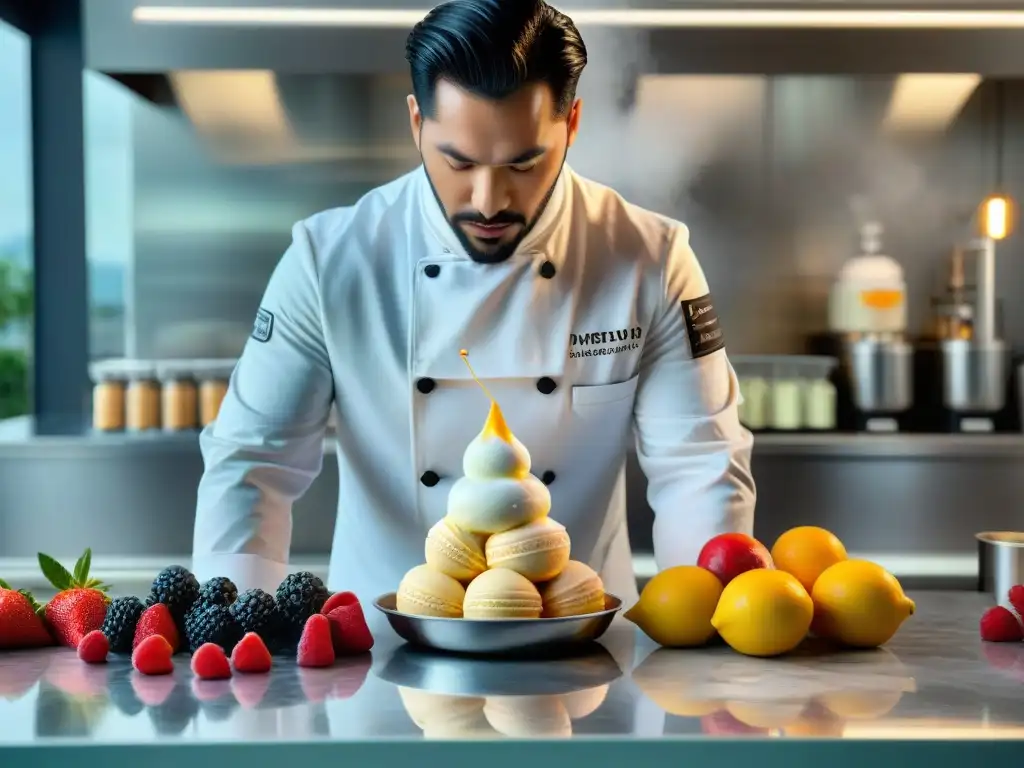 Un maestro heladero crea un sabor innovador con técnicas innovadoras en la creación de helados