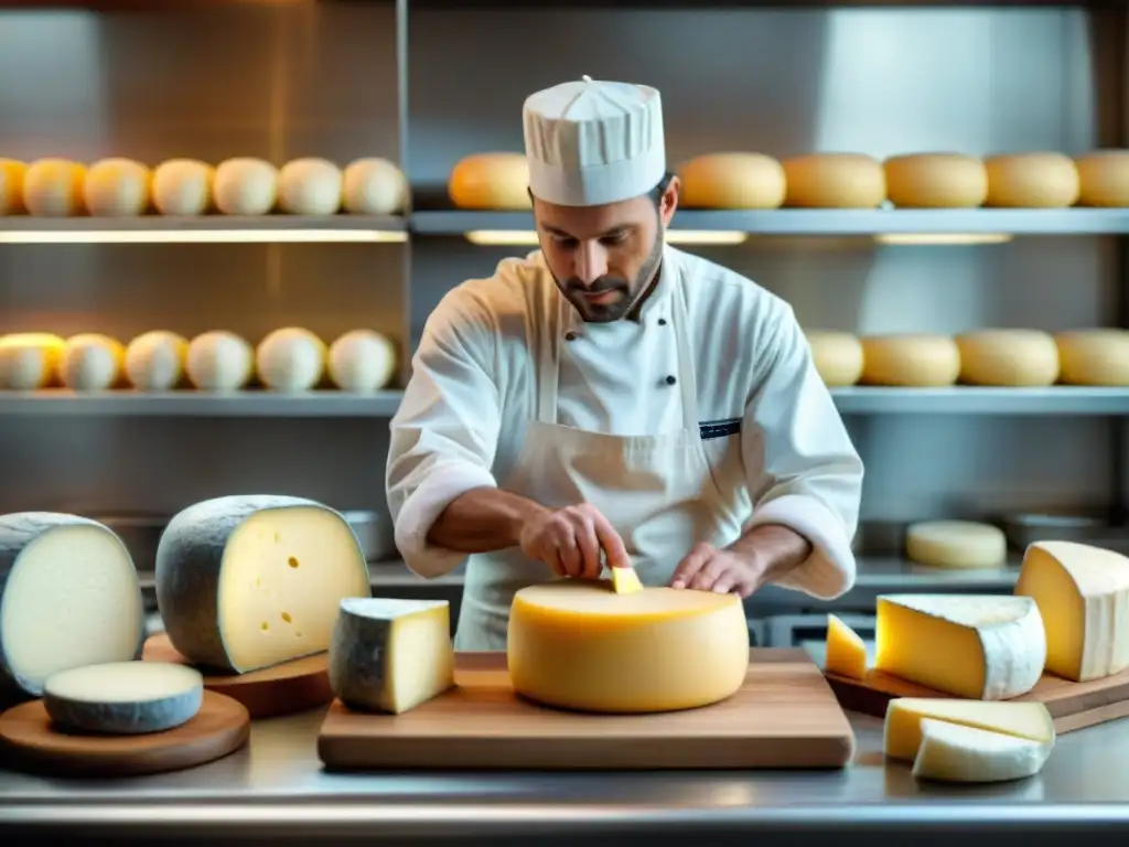 Un maestro quesero artesanal crea con esmero un queso americano gourmet secreto