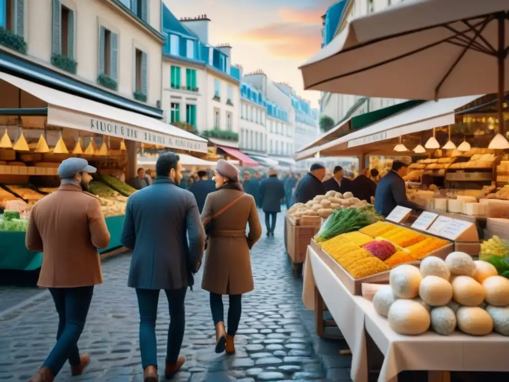 Explora uno de los mejores mercados gourmet del mundo en París con productos frescos y coloridas escenas callejeras