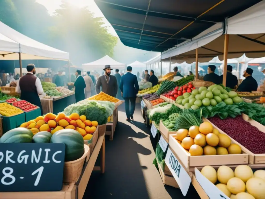 Un mercado agrícola animado, vibrante y sostenible, donde la alta cocina sostenible es el futuro deleite