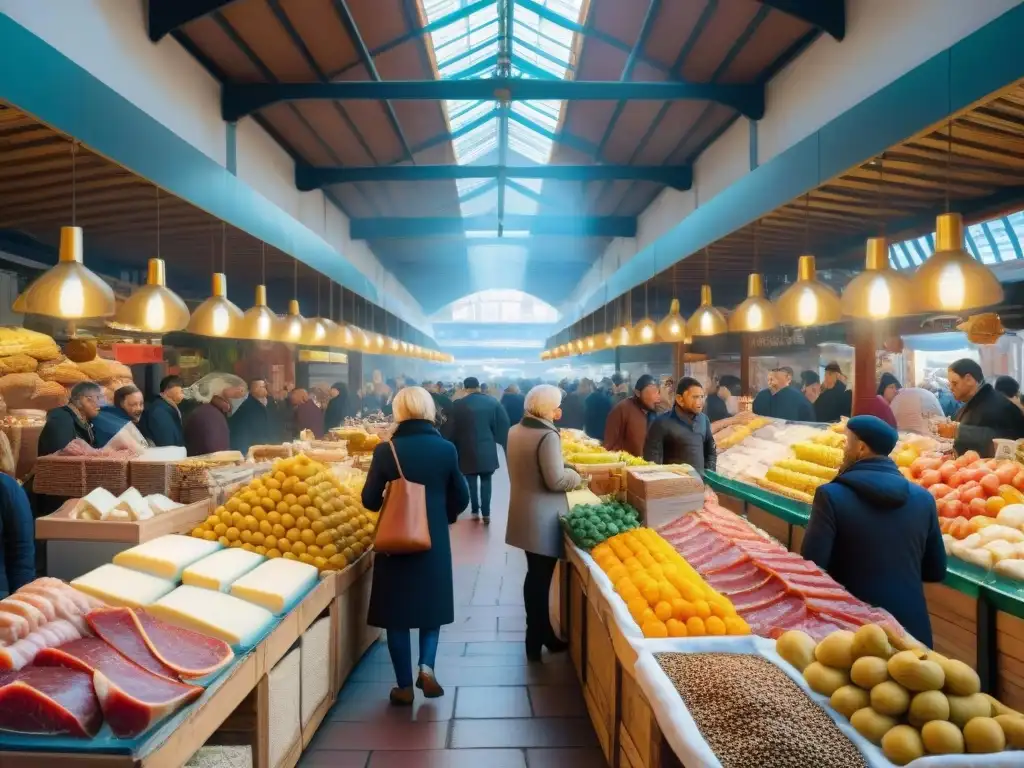 Un mercado gourmet del mundo rebosante de vida y color en La Boqueria Market de Barcelona, España