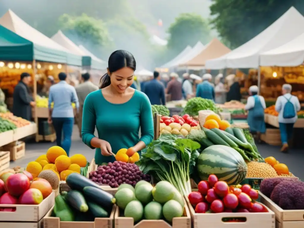 Un mercado lleno de vida y color, donde la gastronomía y la cultura se entrelazan