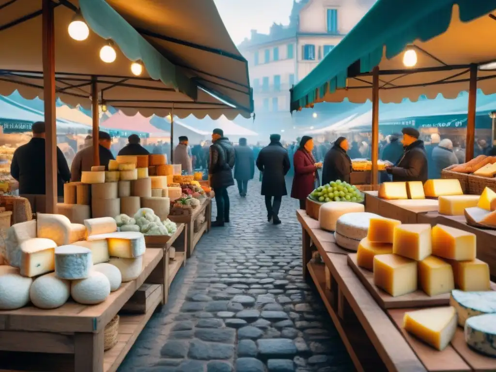 Un mercado local bullicioso con una variedad de productos gourmet