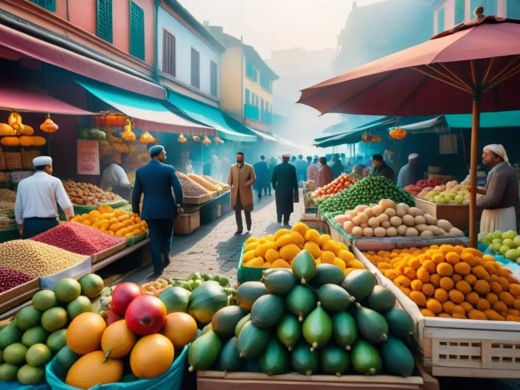 Un mercado local exótico y colorido: sabores exóticos mercados locales gourmet