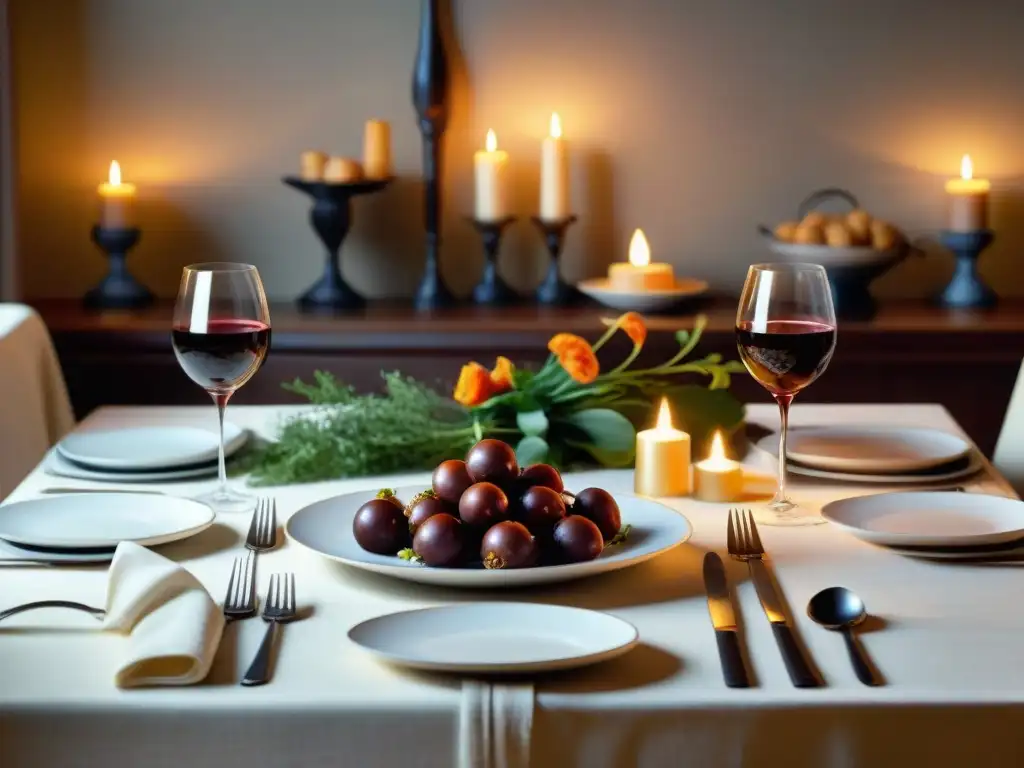 Una mesa exquisitamente decorada inspirada en la película 'Julie & Julia', con platos franceses y ambiente elegante