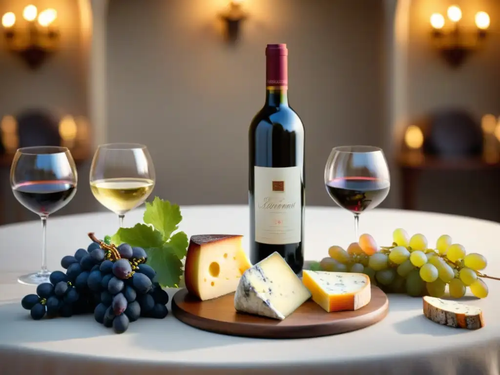 Una mesa elegantemente decorada para una presentación de vinos cata gourmet