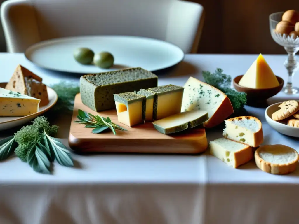 Una mesa lujosa con un surtido de patés y terrinas gourmet, creando un legado culinario