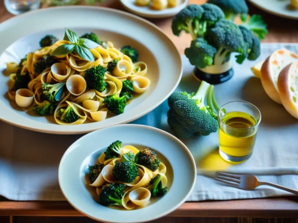 Mesa rústica en villa mediterránea con pastas auténticas y técnicas culinarias