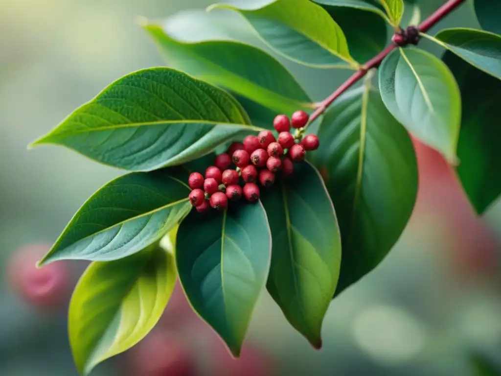 Explora el Mundo Pimienta Sichuan: Experiencia Gourmet con esta imagen detallada y vibrante de una planta de pimienta en plena floración