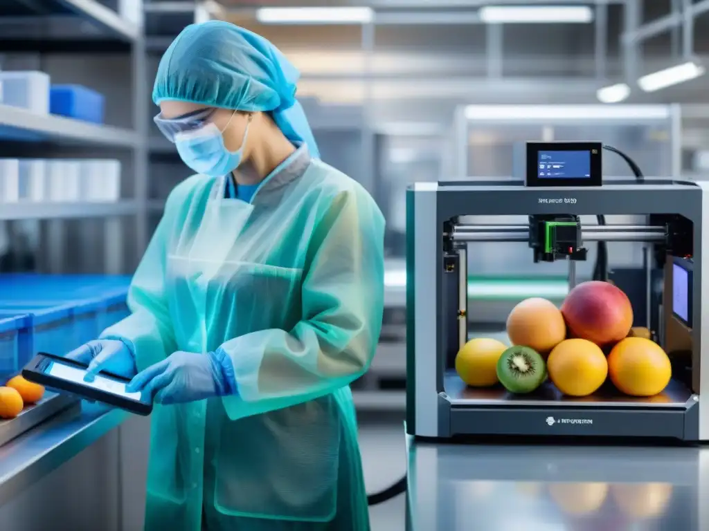 Innovación en normativas seguridad alimentaria impresión 3D en fábrica de alimentos estéril