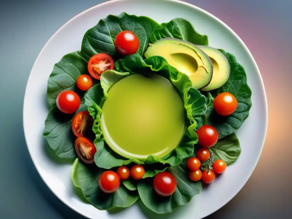 Una obra de arte en alta gastronomía: una exquisita composición de vibrantes platillos de comida cruda reinventada