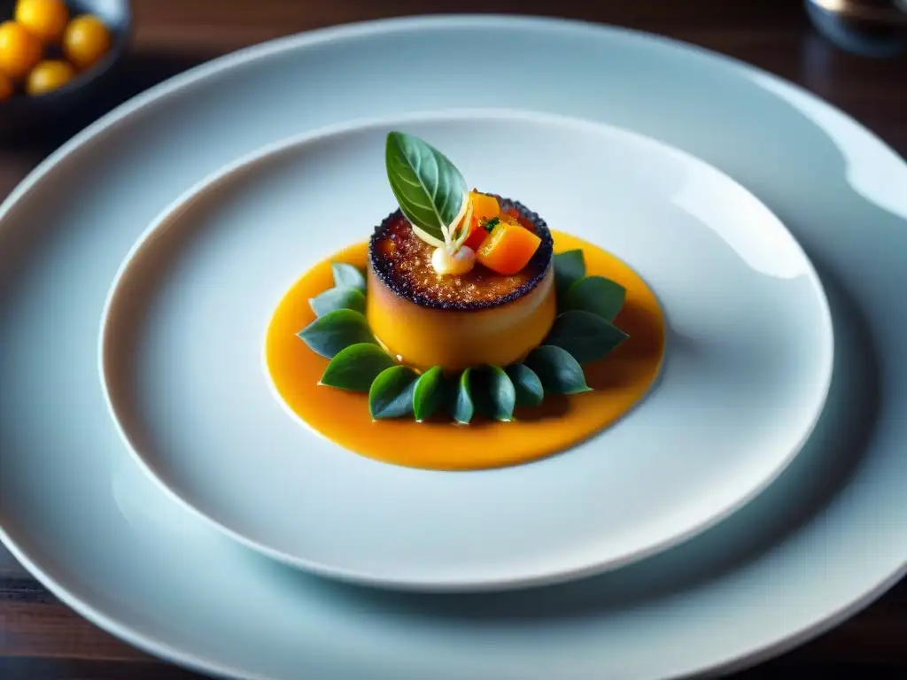 Una obra maestra culinaria con estimulación apetito visual gourmet