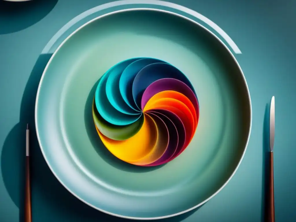 Un plato tradicional reinventado gourmet, con colores vibrantes y presentación artística