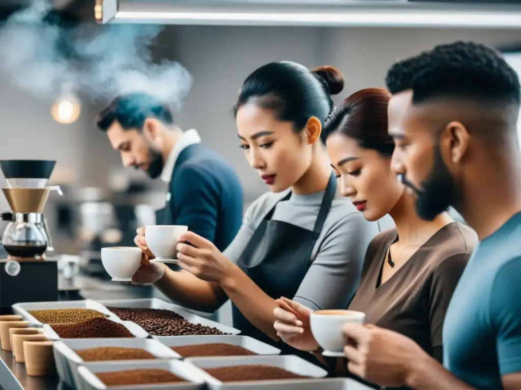 Profesionales catadores de café superan desafíos con éxito en moderno laboratorio de cata