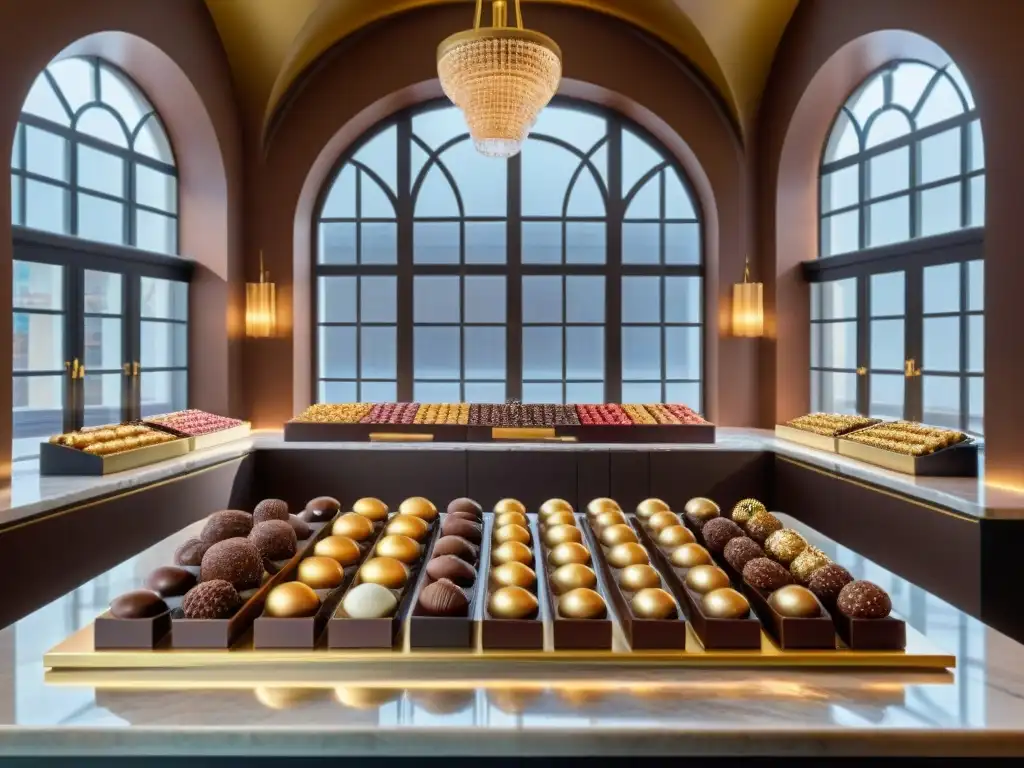 Un refinado escenario de boutique de chocolates en Bélgica, destinos chocolate gourmet viajes culinarios