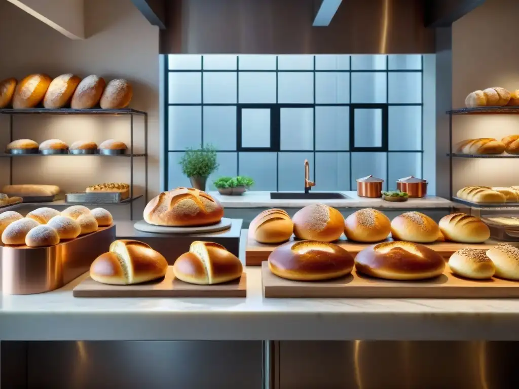 Un refugio gourmet de panadería con detalles ultrarrealistas, mostrando una cocina lujosa y un equipo de expertos panaderos