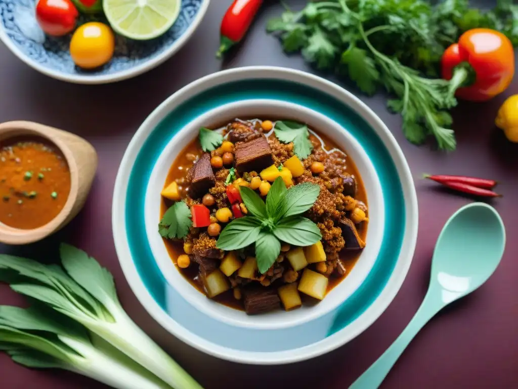 Una representación detallada y realista de un guisado mexicano, con sabores caseros mexicanos sofisticados en un plato elegante y moderno