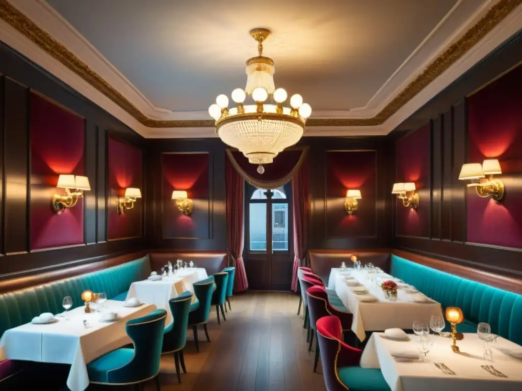 Restaurantes antiguos prestigiosos: Majestuoso comedor en Rules, Londres, con decoración opulenta y comensales elegantes