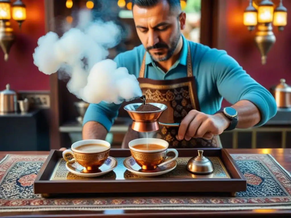 Un ritual secreto de café turco en un histórico café turco decorado con detalle