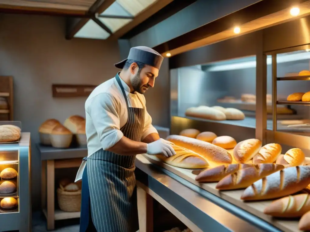 Secretos panaderos en una panadería tradicional de París, donde expertos elaboran baguettes con precisión en horno de leña