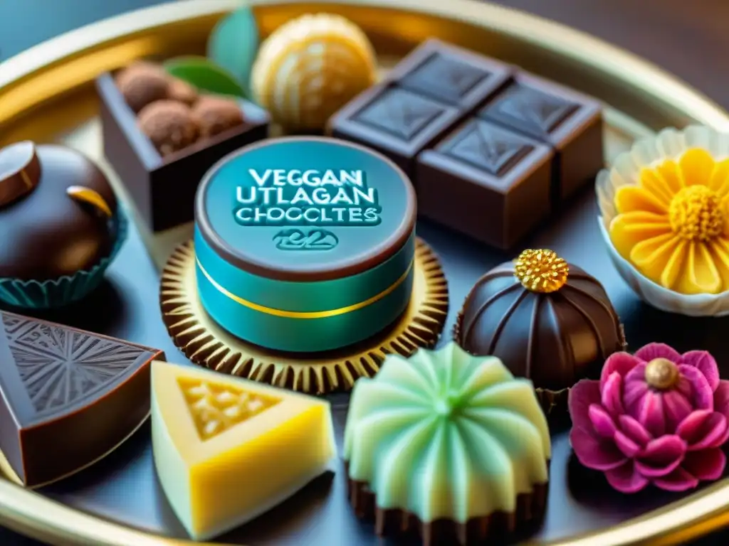 Una tentadora selección de chocolates artesanales veganos deliciosos y elegantes