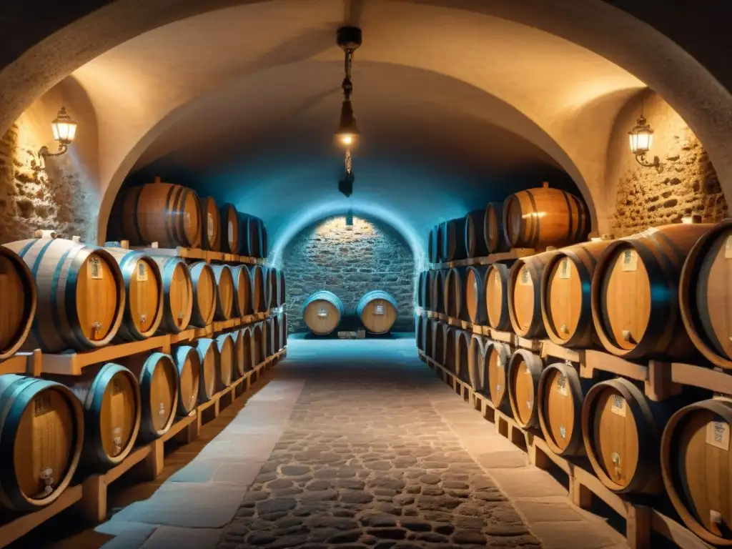 Un tesoro oculto: bodega subterránea con barricas de vinos fortificados Porto y Jerez