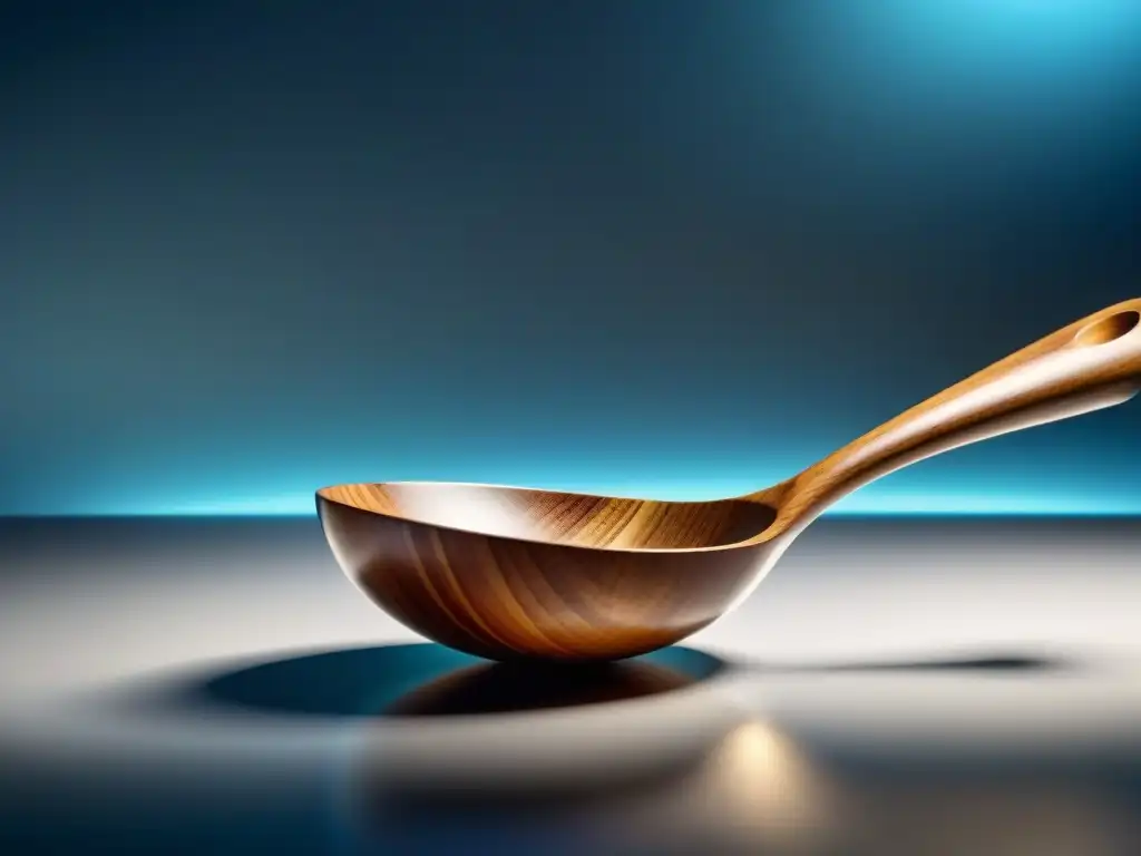 La evolución de utensilios de cocina: de la cuchara de madera tradicional al utensilio futurista, en una cocina moderna