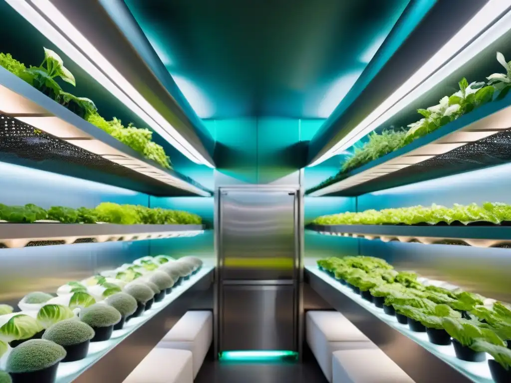 Un jardín vertical en un restaurante gourmet, donde chefs seleccionan hierbas frescas