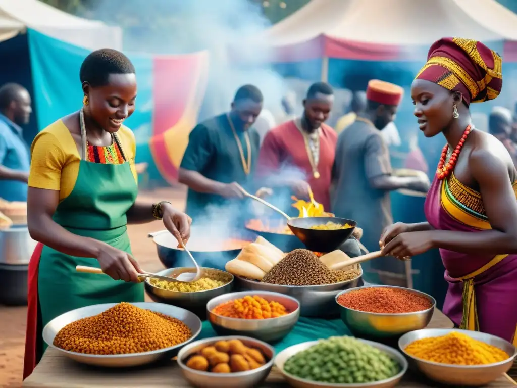 Vibrante festival gastronómico africano con sabores aventureros y diversidad cultural