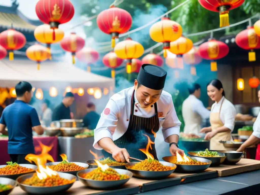 Un vibrante festival gourmet en un destino exótico asiático, fusionando tradición y vanguardia