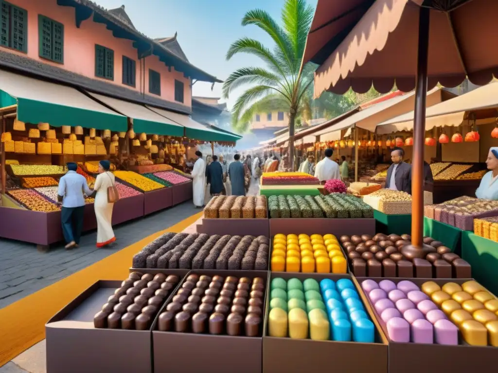 Un vibrante mercado con chocolates artesanales de todo el mundo