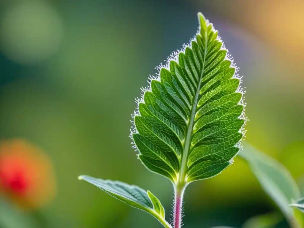 Un chía vibrante en plena floración destaca sus patrones y texturas