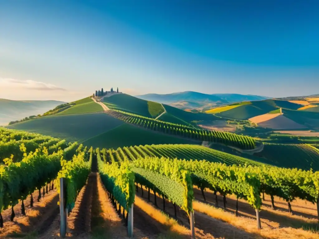 Un viñedo pintoresco en Rioja, España, fusionando arte y vino en un escenario idílico