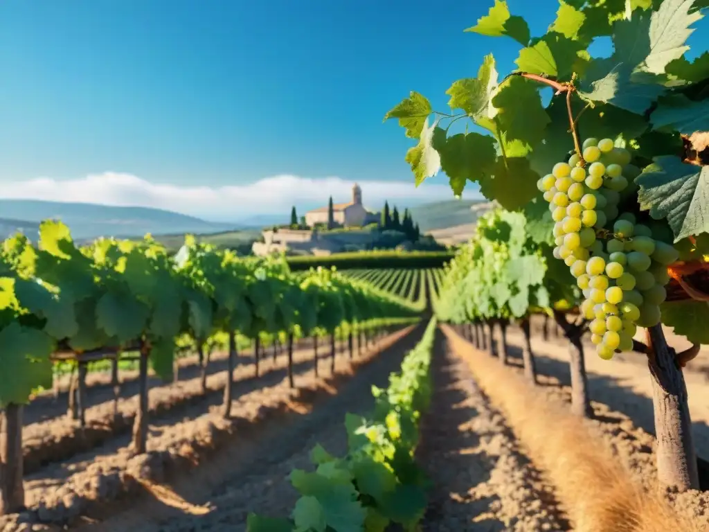 Un viñedo pintoresco en Provence, Francia, bajo el cálido sol